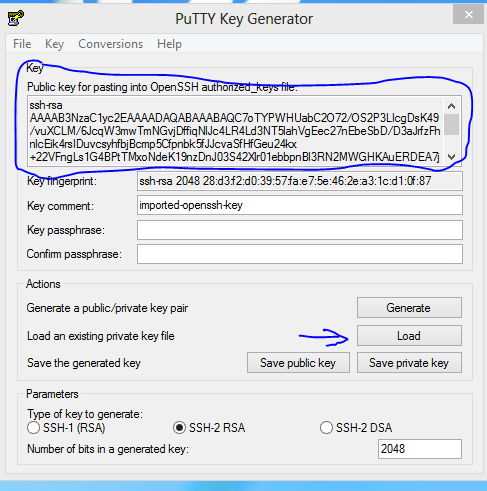Generate public ssh key windows